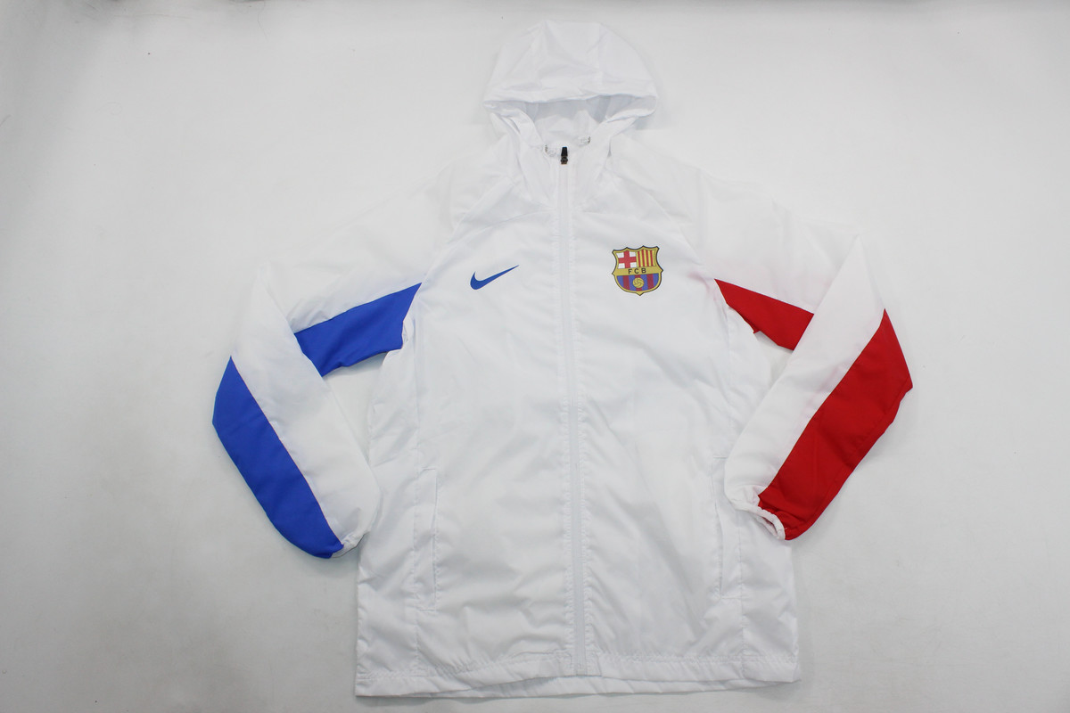 AAA Quality Barcelona 24/25 Wind Coat - White/Blue/Red